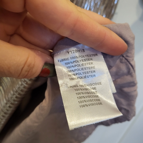 Rose gold/silver metallic lame mini dress - Picture 5 of 6